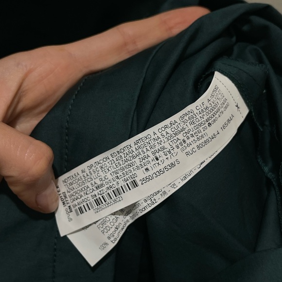 ZARA TOPSTITCHED MIDI DRESS emerald dress with top stitching, strapless bustier - Picture 13 of 16